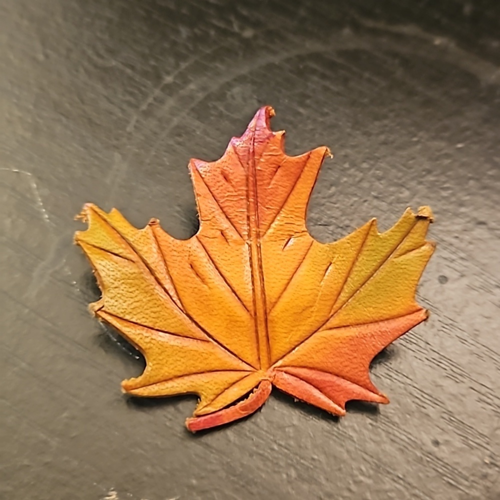 Vintage Colorful Leaf Brooch